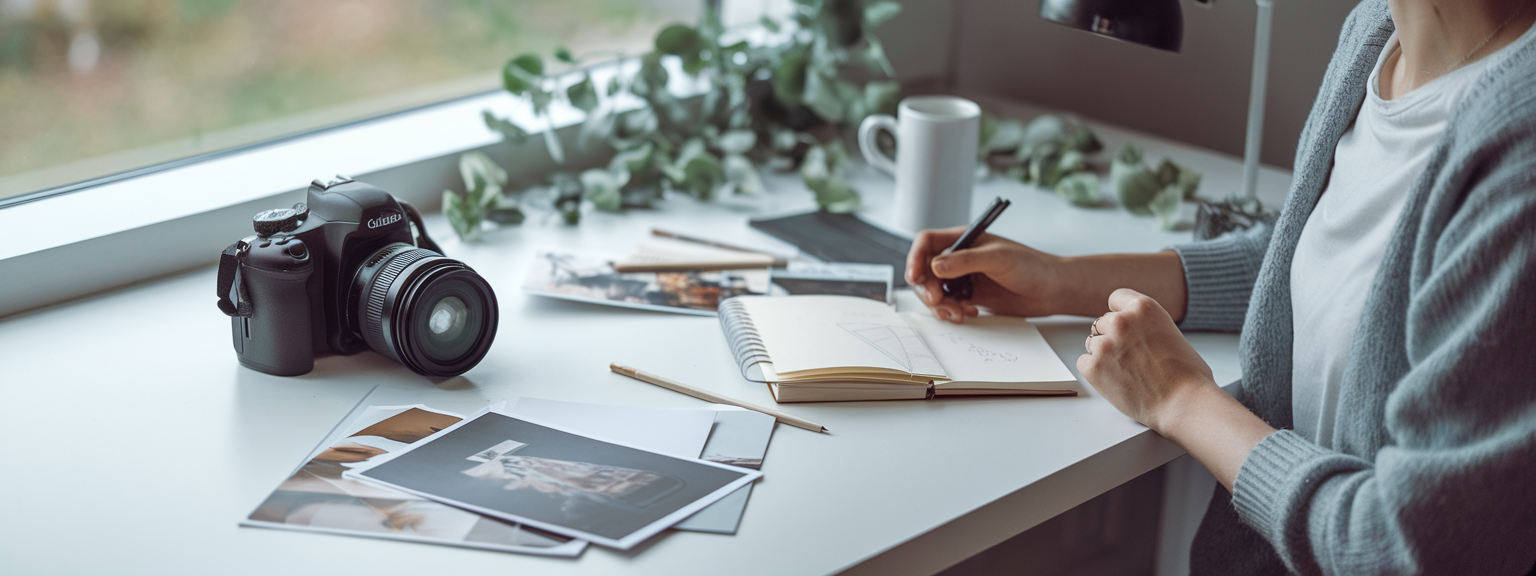 Person journaling and brainstorming ideas for finding creative inspiration daily