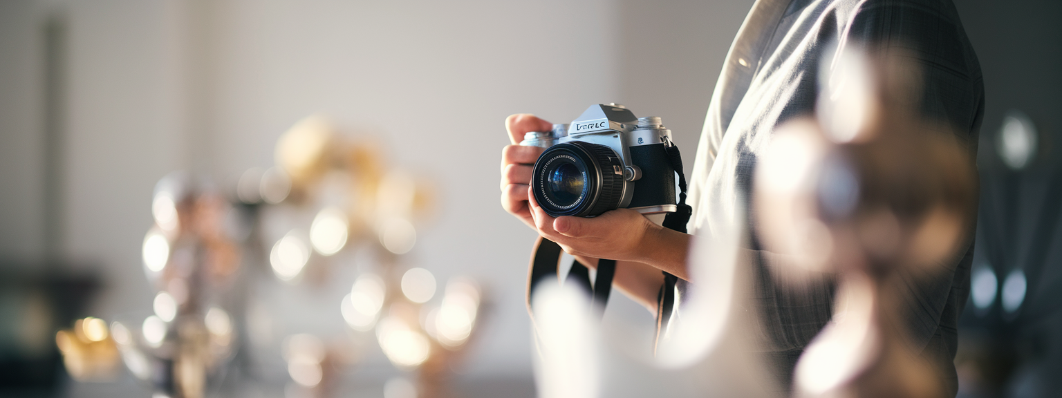 A photographer applying quick tips for better photos outdoors with natural lighting.