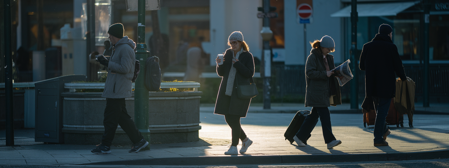 Photographer capturing candid city life using street photography techniques.