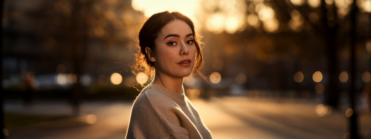 [Studio portrait with dramatic lighting and color grading to demonstrate stunning images]