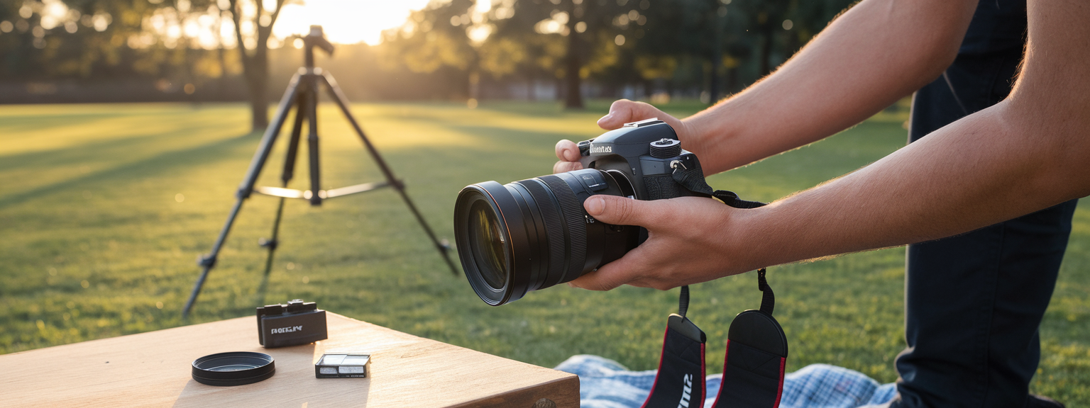 [Person holding a DSLR and adjusting dials, demonstrating camera basics]