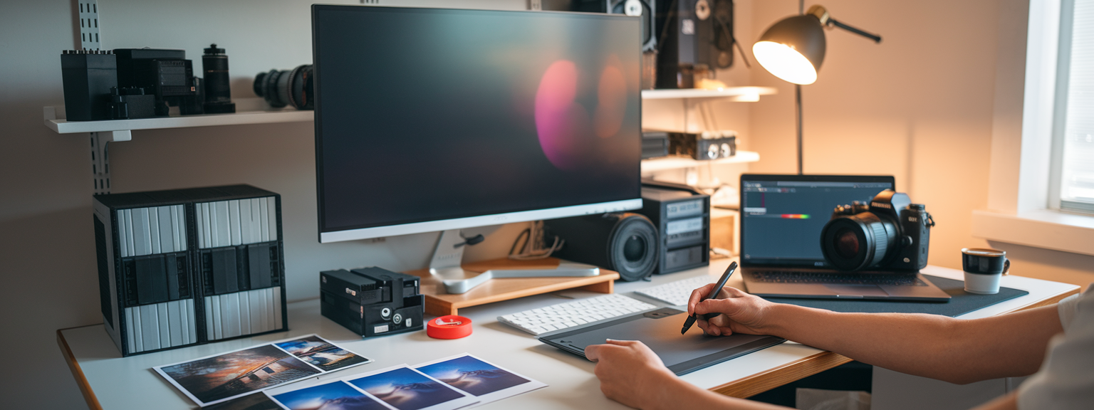 Post-Processing Essentials RAW processing workflow on monitor