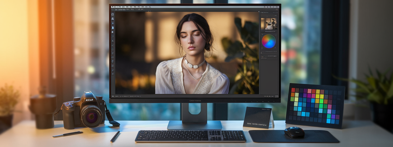 [Photographer editing images on a monitor demonstrating post processing essentials workflow]