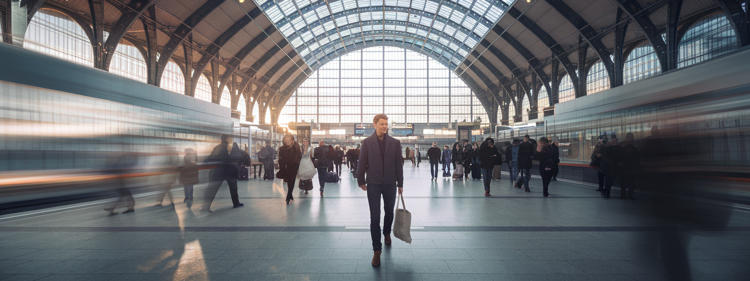 [Photographer capturing a candid moment on a busy city sidewalk — street photography scene]